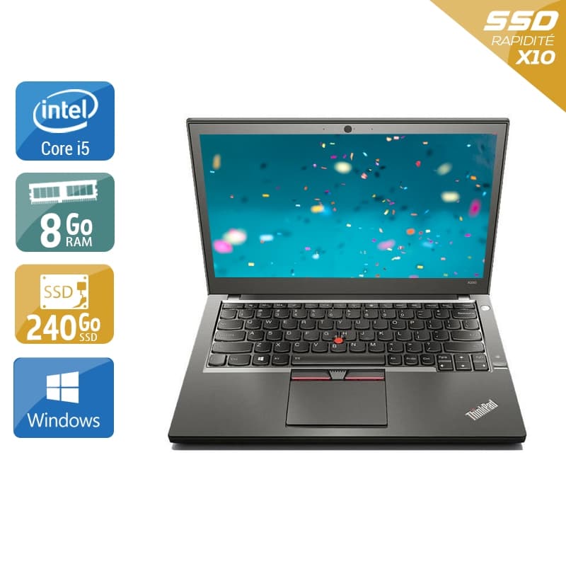 Lenovo ThinkPad X250 12,5'' i5 - 8Go RAM 240Go SSD Windows 10  Bon étatOccasion certifiée reconditionnée