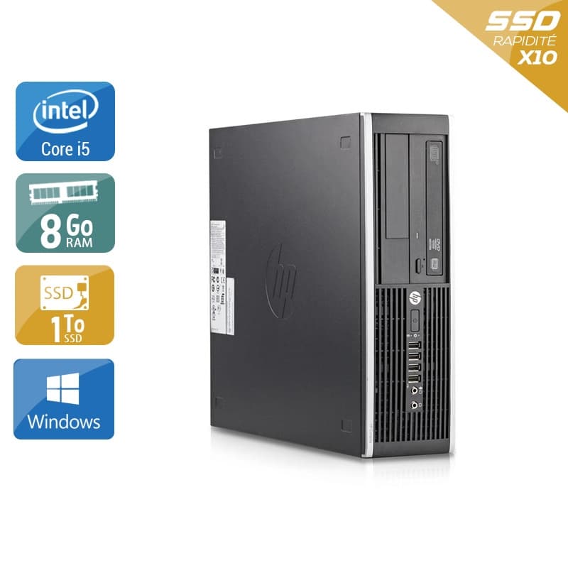 HP Compaq Elite 8200 SFF i5 - 8Go RAM 1To SSD Windows 10  État correctOccasion certifiée reconditionnée