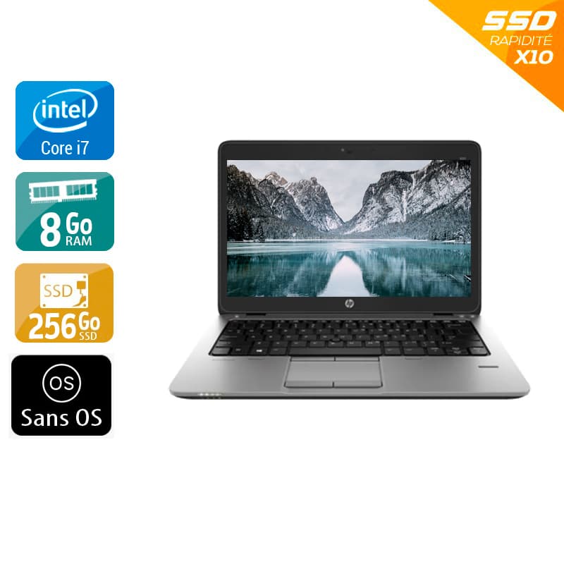 HP EliteBook 820 G1 12,5'' i7 - 8Go RAM 256Go SSD Sans OS  État correctOccasion certifiée reconditionnée
