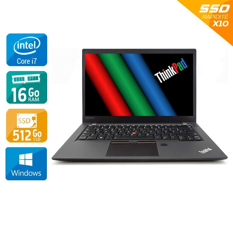Lenovo ThinkPad T470 14'' i7 Gen 7 - 16Go RAM 512Go SSD Windows 10 - Etat du Produit : État correct  État correctOccasion certifiée reconditionnée