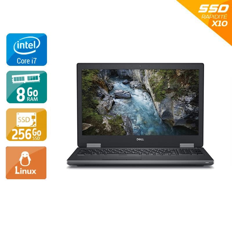 Dell Precision 7530 15,6'' i7 Gen 8 - 8Go RAM 256Go SSD Linux  État correctOccasion certifiée reconditionnée