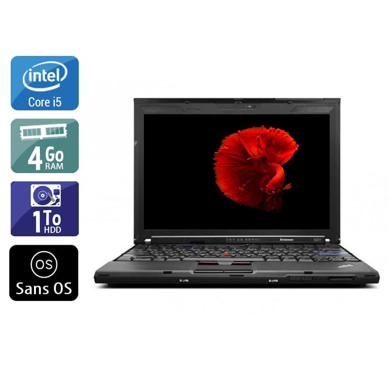 Lenovo ThinkPad X201 12,5'' i5 - 4Go RAM 1To HDD Sans OS  Bon étatOccasion certifiée reconditionnée