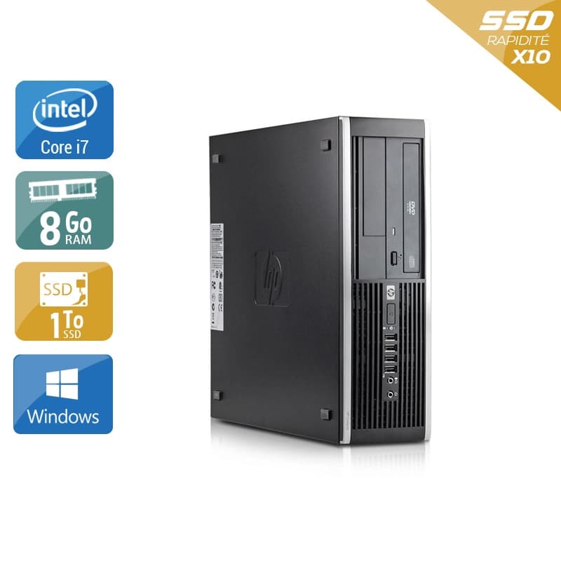 HP Compaq Elite 8300 SFF i7 - 8Go RAM 1To SSD Windows 10  État correctOccasion certifiée reconditionnée