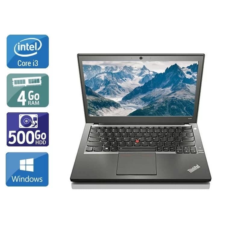 Lenovo ThinkPad X240 12,5'' i3 4Go RAM 500Go HDD Windows 10  Très bon étatOccasion certifiée reconditionnée