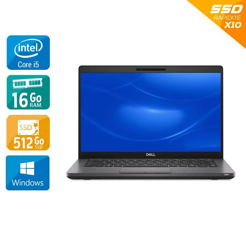 Dell Latitude 5400 14'' i5 Gen 8 - 16Go RAM 512Go SSD Windows 11 - Etat du Produit : Bon état  Bon étatOccasion certifiée reconditionnée