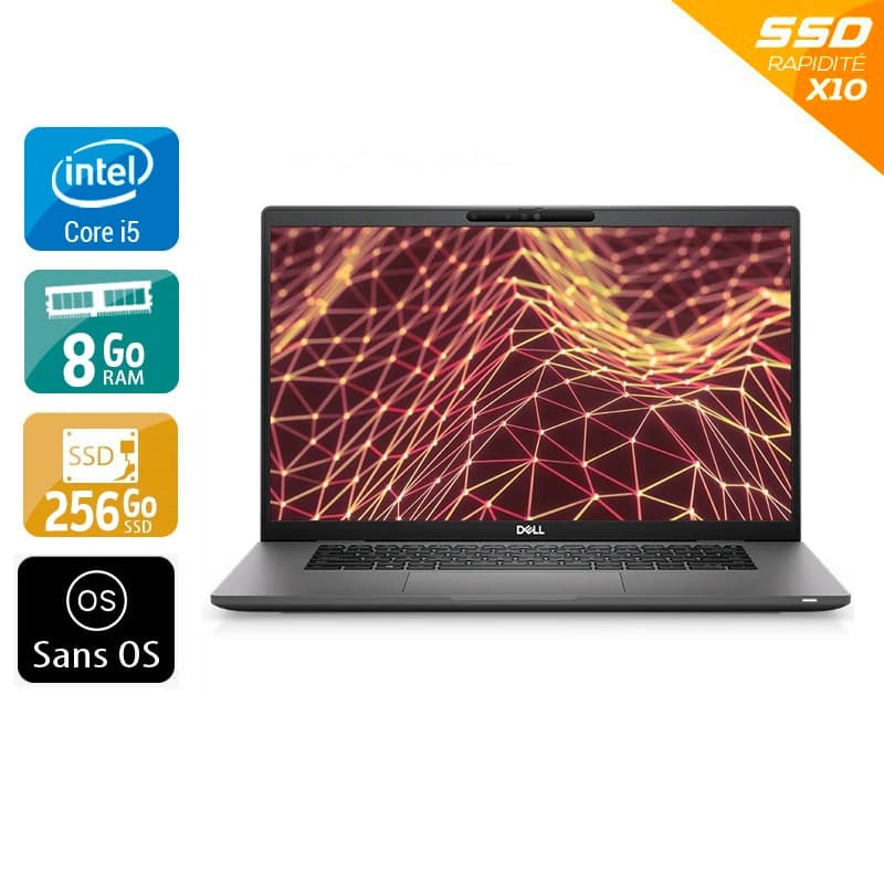 Dell Latitude 7530 15,5'' i5 Gen 12 - 8Go RAM 256Go SSD Sans OS  État correctOccasion certifiée reconditionnée