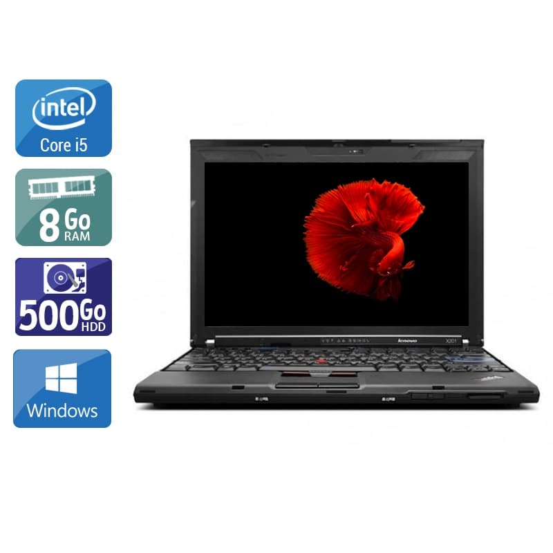 Lenovo ThinkPad X201 12,5'' i5 - 8Go RAM 500Go HDD Windows 10  Très bon étatOccasion certifiée reconditionnée