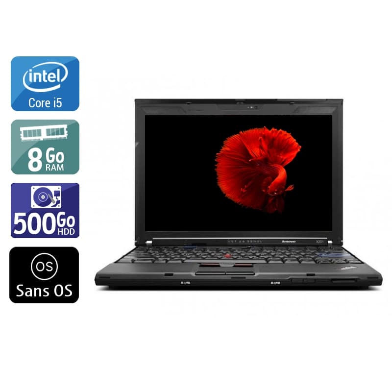 Lenovo ThinkPad X201 12,5'' i5 - 8Go RAM 500Go HDD Sans OS  Bon étatOccasion certifiée reconditionnée