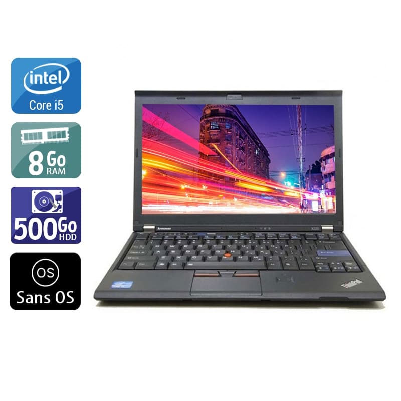 Lenovo ThinkPad X220 12,5'' i5 - 8Go RAM 500Go HDD Sans OS  Bon étatOccasion certifiée reconditionnée
