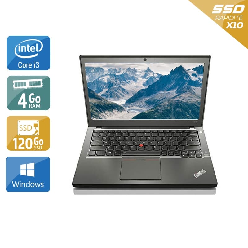 Lenovo ThinkPad X240 12,5'' i3 - 4Go RAM 120Go SSD Windows 10  Très bon étatOccasion certifiée reconditionnée