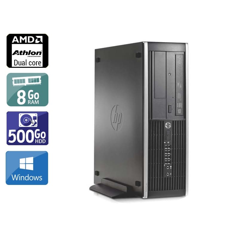HP Compaq Pro 6005 SFF AMD Athlon Dual Core - 8Go RAM 500Go HDD Windows 10  État correctOccasion certifiée reconditionnée
