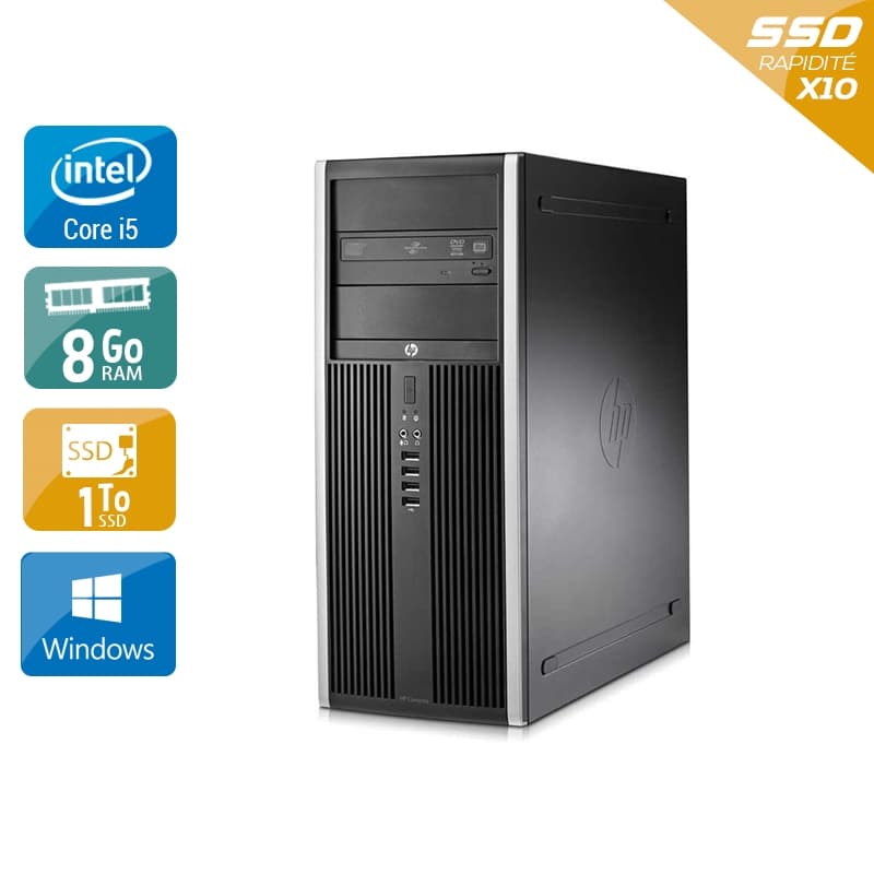 HP Compaq Elite 8100 Tower i5 - 8Go RAM 1To SSD Windows 10  État correctOccasion certifiée reconditionnée