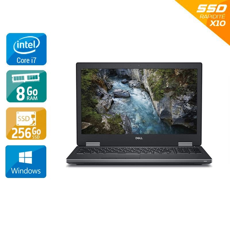 Dell Precision 7530 15,6'' i7 Gen 8 - 8Go RAM 256Go SSD Windows 11  État correctOccasion certifiée reconditionnée