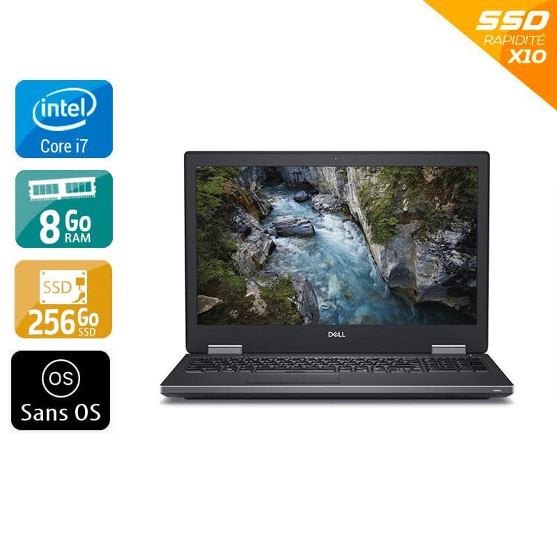 Dell Precision 7530 15,6'' i7 Gen 8 - 8Go RAM 256Go SSD Sans OS  État correctOccasion certifiée reconditionnée