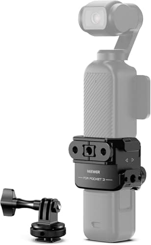 NEEWER Pocket 3 Cage et Adaptateur caméra d'action Compatible avec DJI Osmo Pocket 3 et Action 2 Montage magnétique, Alliage d'aluminium Rig avec Filetage 1/4" et Sabot Froid pour Extension