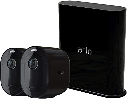 Arlo Pro 3 Camera Surveillance WiFi Exterieure Sans Fil, Pack De 2 Caméras, 2K HDR, 160° Vision Nocturne, Sirène, Détection De Mouvement, Audio Bidirectionnel, Essai Arlo Secure inclus, Noir