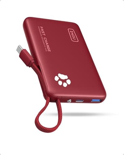INIU Batterie Externe, 20W PD 10000mAh Power Bank avec USB C Câbles Intégrés, Batterie Portable USB C in&Out PD3.0 QC4.0 Charge Rapide Powerbank pour iPhone 16 15 14 13 12 Pro Max Mini Samsung etc