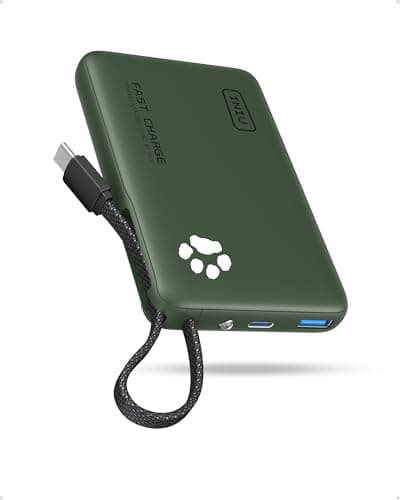 INIU 45W Batterie Externe, 10000mAh Mini Power Bank avec USB C Câbles Intégrés, Batterie Portable USB C in&Out PD3.0 QC4.0 Charge Rapide Powerbank pour iPhone 16 15 14 13 12 iPad Samsung Xiaomi