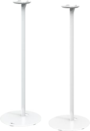 goobay Pied Enceinte pour Sonos Era 100 - Hauteur 71,5 cm - Jusqu'à 3 kg - Acier Blanc - Gestion des Câbles - 71983