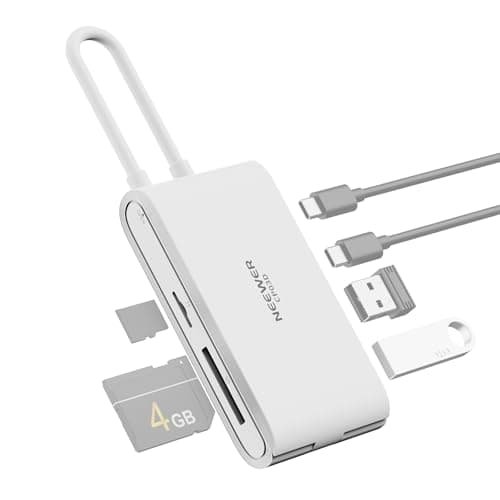 NEEWER Lecteur de Cartes SD,USB 3.2 Haute Vitesse pour Cartes SD 4.0/UHS-II SD/TF4.0/Micro SD,Adaptateur vers Type C & USB A pour Appareils Photo,Caméras d'action Drones Phones Clés USB,CP03D