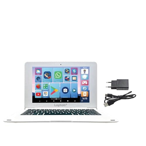 Lexibook LAPTAB 10 Ordinateur Portable Tactile pour Toute la Famille, Contenu Éducatif et Contenus Amusants, Alimenté par Android, Sécurité Parentale, Ultra-Mince et Léger LT10IT