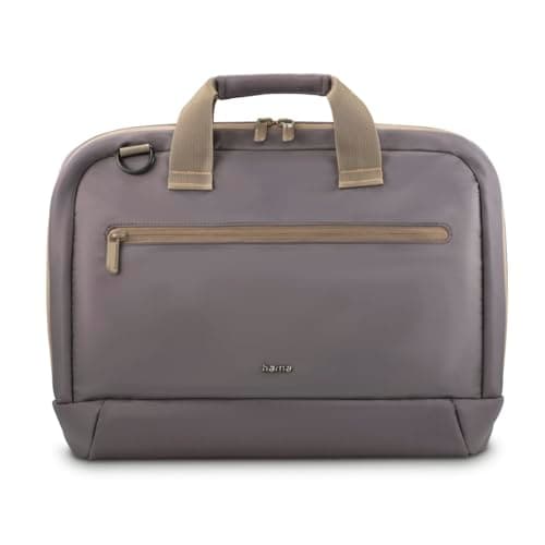 Hama "Ultra Lightweight Sacoche pour Ordinateur Portable de 13,3" à 14,1" - Bandoulière & Compartiment Rembourrés, Sac Ultra Léger & Hydrofuge pour Voyage, Affaires, Travail, Cours - Anthracite/Beige