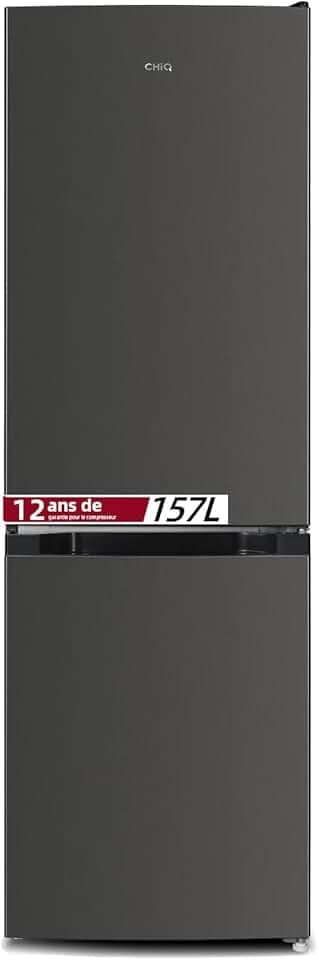 CHIQ Réfrigérateur congélateur bas FBM157L42 157L (109+48), Largeur 47cm, Low frost, 39 db, Portes réversibles, 12 ans de garantie sur le compresseur