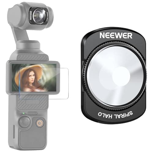 NEEWER Filtre Prisme à Halo Spiralé Compatible avec DJI Osmo Pocket 4/3/Xtra Muse et Creator Combo Accessoire,Filtre Magnétique Multicouche Verre Optique HD pour Nacelle avec Protection d'écran,FL-C35