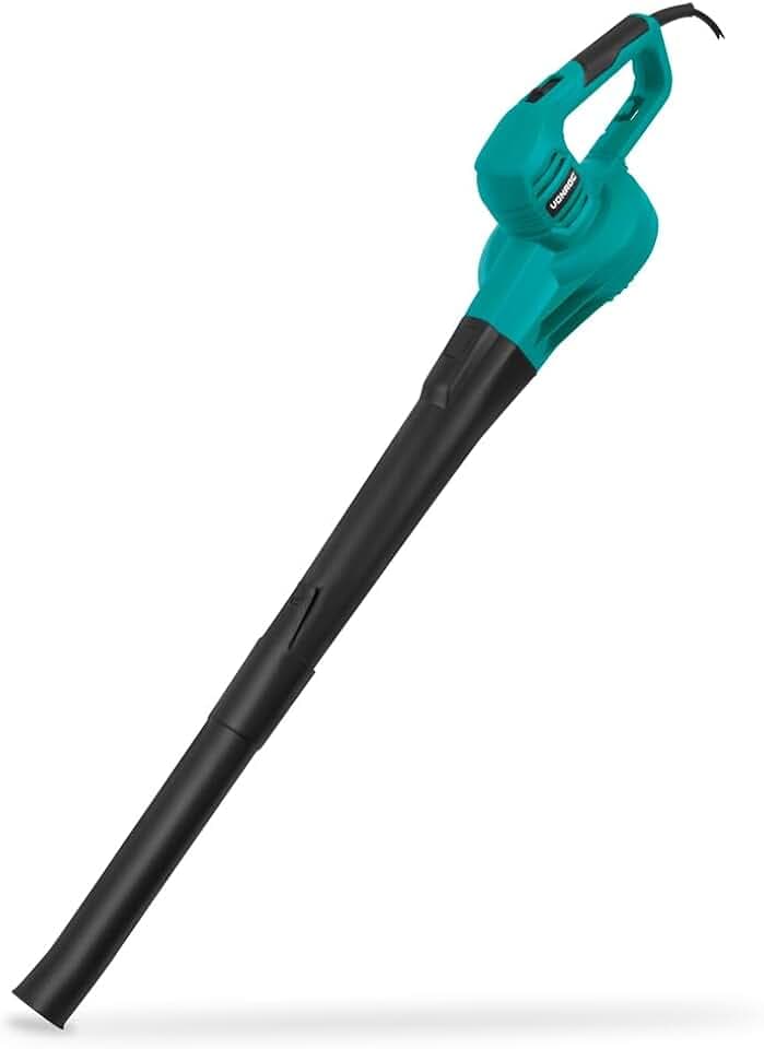VONROC Souffleur de Feuilles Filaire 650W - 2 Vitesses Réglables 120-190 km/h - Puissant, Compact, Polyvalent - Outillage de Jardin pour Jardinage, Pelouse, Feuilles Mortes, Poussiere, Voitures