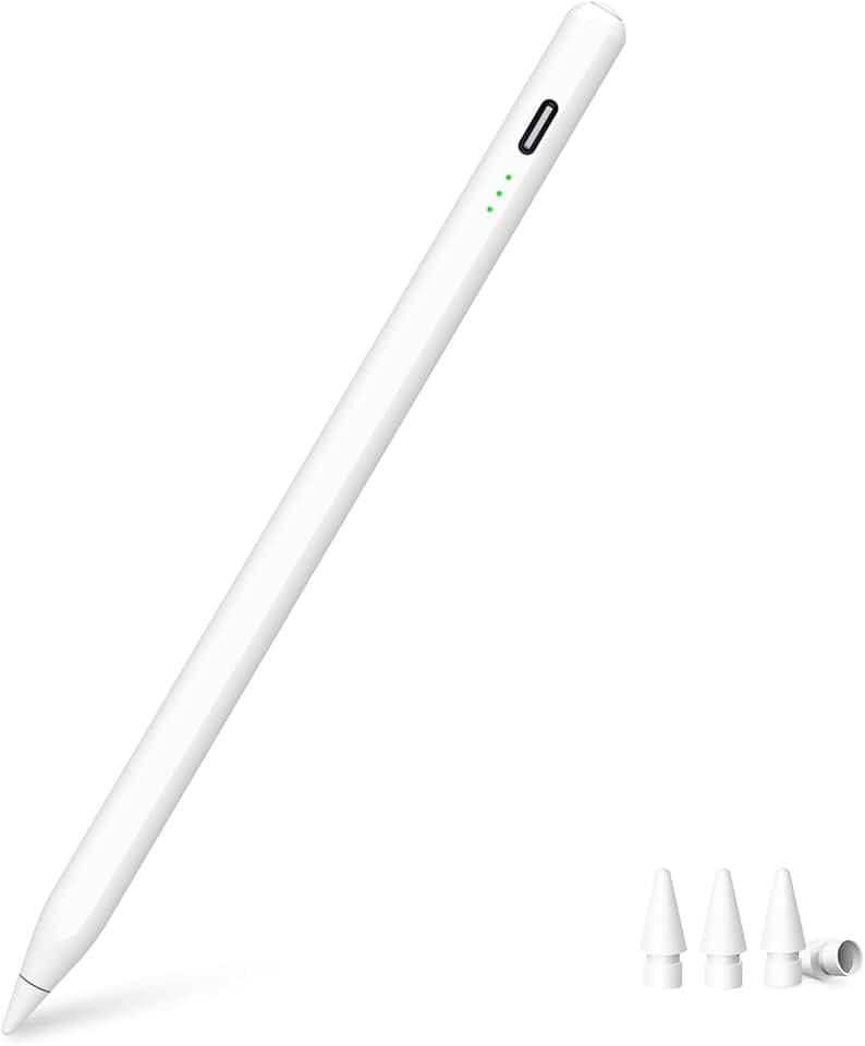 Stylet iPad pour iPad Pro/Air/Mini 2018-26,Charge Rapide x2,Rejet de Paume | Compatible iPad 6–11ᵉ gén (A16), iPad mini 5–7, Air 3–6ᵉ gén (M2/M4), Pro 11/12,9"1–6ᵉ gén, Pro 11/13" M4, crayon capacitif