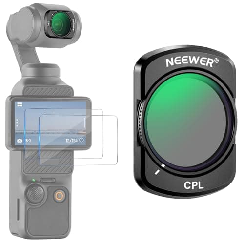 NEEWER Filtre CPL magnétique Compatible avec DJI Osmo Pocket 4&Pocket 3 Creator Combo, kit de Filtre polarisant Circulaire Multicouche avec 2 Protections d'écran, Accessoires pour caméra d'action