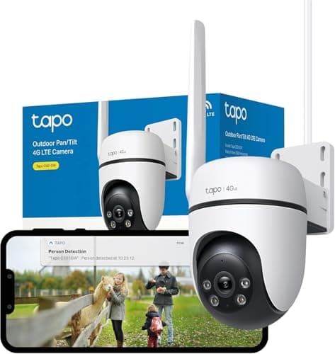 Tapo 1080P Camera Exterieur WiFi 360° 4G Carte SIM,C501GW