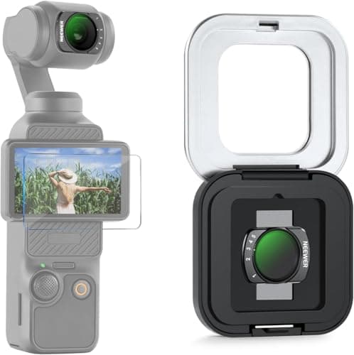 NEEWER Filtre ND Variable Compatible avec DJI Osmo Pocket 3 et Creator Combo Accessoires, Filtre magnétique Multicouche ND2-32 pour Objectif de caméra d'action densité Neutre avec Protecteur d'écran