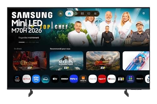 Samsung Smart TV 50 Pouces M70H Mini LED 4K, UHD, Mini LED HDR pour des Détails Époustouflants, Pure Spectrum Color, Motion Xcelerator 144 Hz, Dynamic Sound Pack, Vision AI Companion [2026]