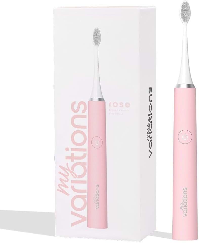 My Variations ® - Brosse à Dents Électrique - Technologie Sonique - 1 Mois d'Autonomie - 5 Modes de Brossage - Minuteur de 2 Min Intégré - Recommandé par les Dentistes - Chargement USB-C - Rose