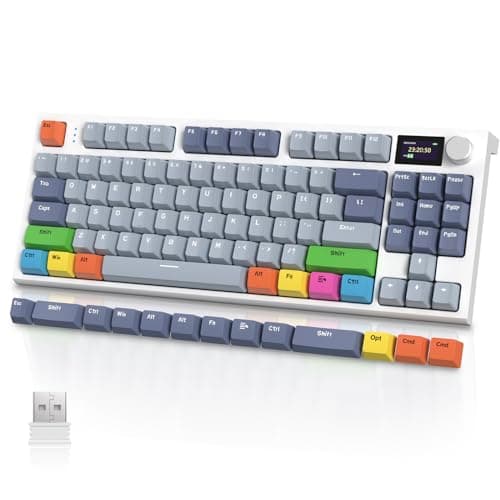 VGN GAMEPOWER x Attack Shark K86PRO Gasket Clavier Gamer Mecanique sans Fil, Apex Pro TKL Clavier de Jeu, 2.4G/Bluetooth/USB-C, Écran Couleur TFT, éclairage RVB, Hot Swappable Interrupteur Linéaires