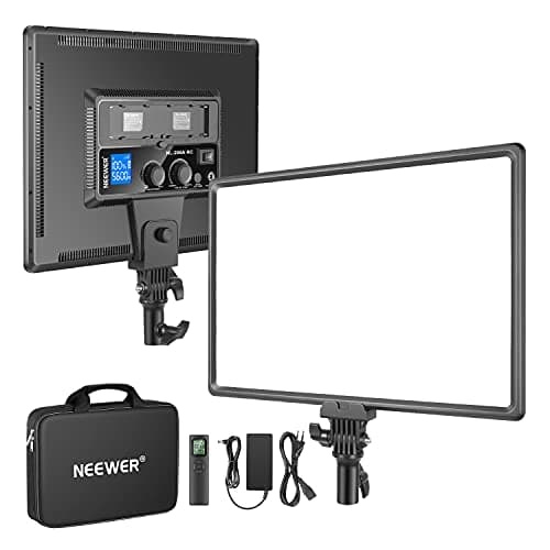 Neewer NL288 LED Lumière Vidéo avec 2.4G Remote, 45W 4800Lux 3200K-5600K CRI 97+ Dimmable Bi-Color 18" Soft Light Panel for Photography Youtube Live Stream Jeu Réunion Zoom (Batteries Not Included)