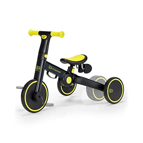 Kinderkraft 4TRIKE Tricycle 3en1, Tricycle pliable, Vélo sans Pédales, Vélo Bébé, Mini Draisienne, Trotteur, Selle réglable, Trois Roues, De 12 mois à environ 5 ans, 25kg, Noir
