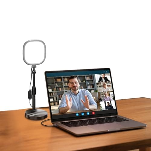 NEEWER Basics Lampe Bureau 5" pour appels vidéo, Anneau Lumineux LED Plein écran CRI95 avec Support, éclairage de conférence Bicolore 10W avec Zoom pour Ordinateur Portable, NL10