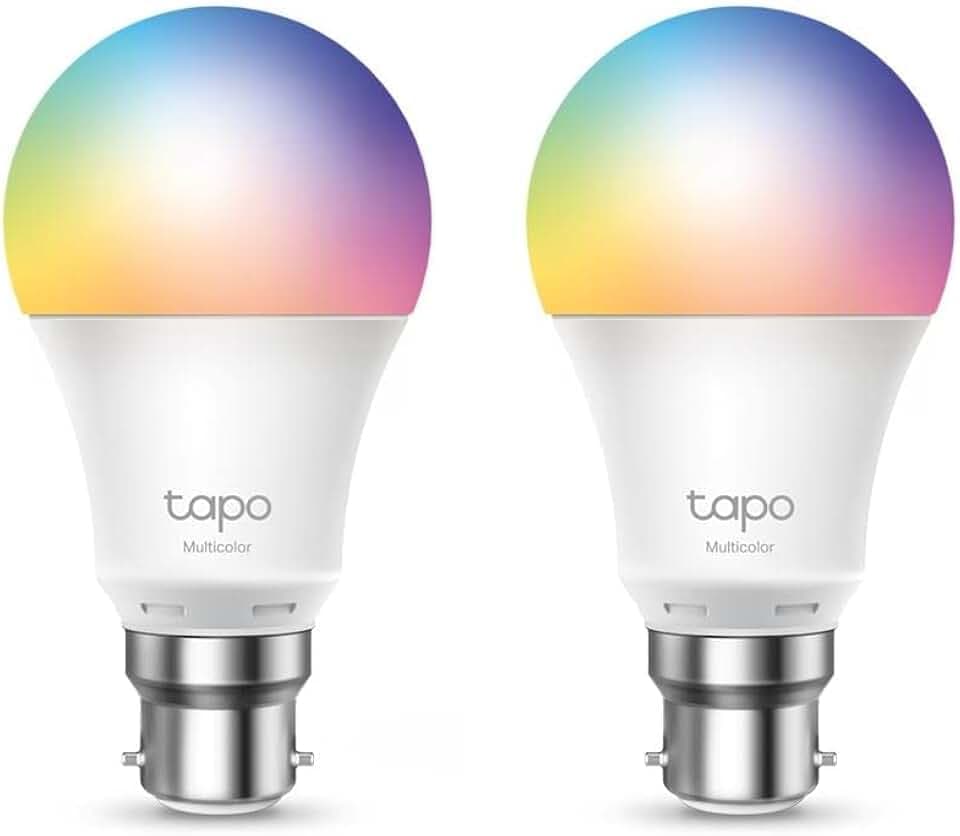 TP-Link Tapo Smart Bulb, Smart Wi-Fi LED Light, B22, 60W, Energy saving, Works with Amazon Alexa and Google Home, Colour-Changeable, No Hub Required Tapo L530B(2-pack)[Energy Class F]