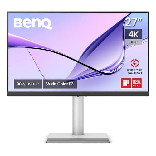 BenQ Écran MA270U 27 Pouces 4K 3840x2160 pour MacBook Pro/Air, USB-C, Alimentation 90W, Correspondance des Couleurs Mac, hub USB, contrôle de la luminosité et du Volume sur Mac, Gamme de Couleurs P3.