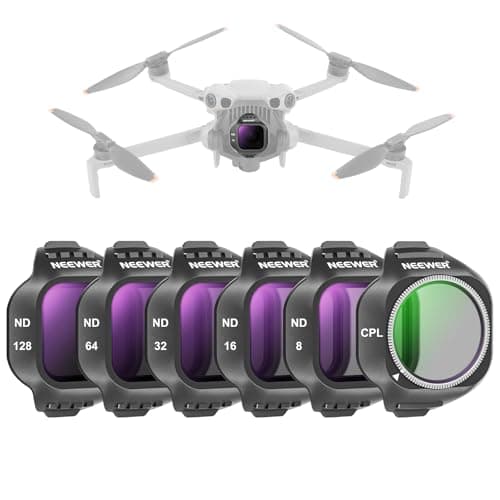NEEWER Kit de filtres CPL/ND compatibles avec DJI Mini 5 Pro (CPL/ND8/ND16/ND32/ND64/ND128), filtres polarisants circulaires à densité Neutre, à Clipser, Multicouches, Accessoires pour Drone,6 Pack