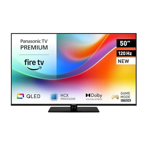 Panasonic Premium TV-50W85BEZ, Série W85B, 50 Pouces, 4K Ultra HD QLED Smart TV, 2025, 120Hz, Fire TV, Dolby Vision & Atmos, Mode Game Extreme, Support Alexa, Apple, Bluetooth, Noir