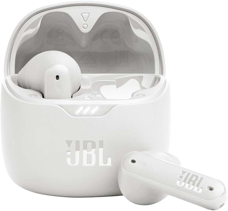 JBL Tune Flex TWS Blanc – Écouteurs sans fil à réduction de bruit – Pur Son JBL – Jusqu'à 32 hrs d'autonomie