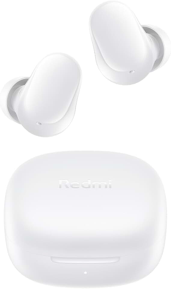 XIAOMI Redmi Buds 6 Play – Ecouteurs Bluetooth, Conducteurs 10 mm, 5 Modes EQ, Jusqu'à 7.5h+36h Autonomie de la Batterie, 10min de Charge fournit 3h de Lecture Musicale, IPX4, Blanc