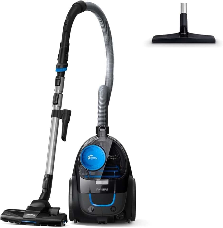 PHILIPS PowerCyclone 5 Compact Aspirateur sans Sac - Puissance 900 W, Filtre Allergy H13 Anti-Pollen, Technologie PowerCyclone, Aspiration 99,9% Poussière Fine, Brosse TriActive (FC9331/09)