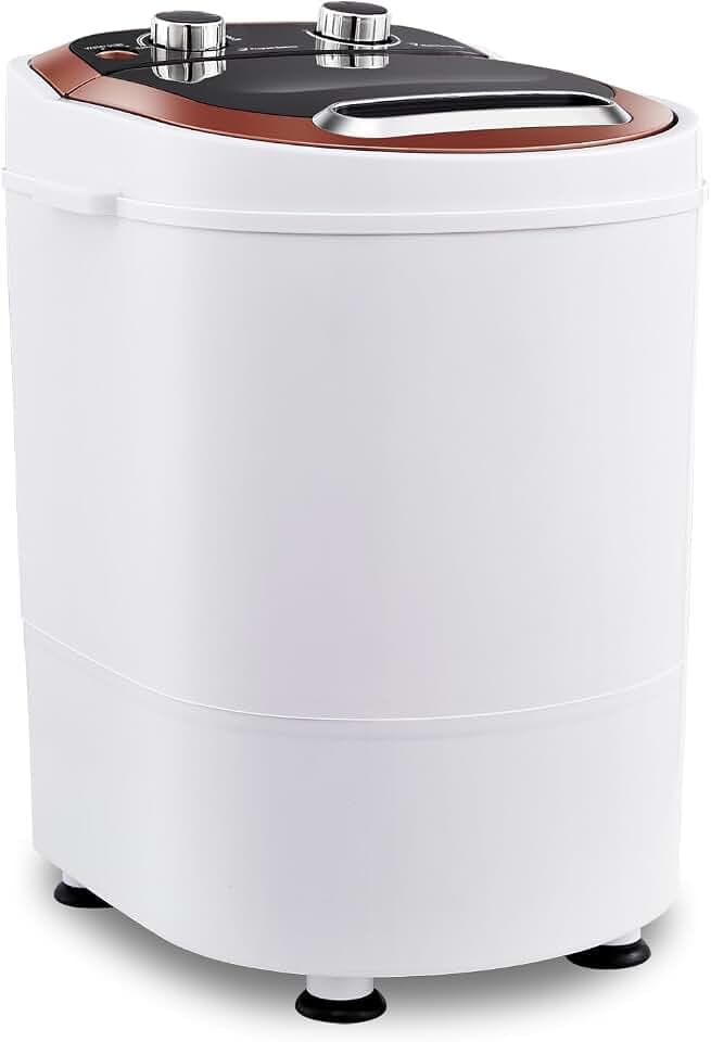 TUKAILAI Mini Machine à Laver Portable avec Essorage, Puissance de 240W 220V, Petite Laveuse Capacité 3KG de Linge et Essorage 1,5 KG, Idéal pour Voyages Caravanes et Camping-cars Appartement
