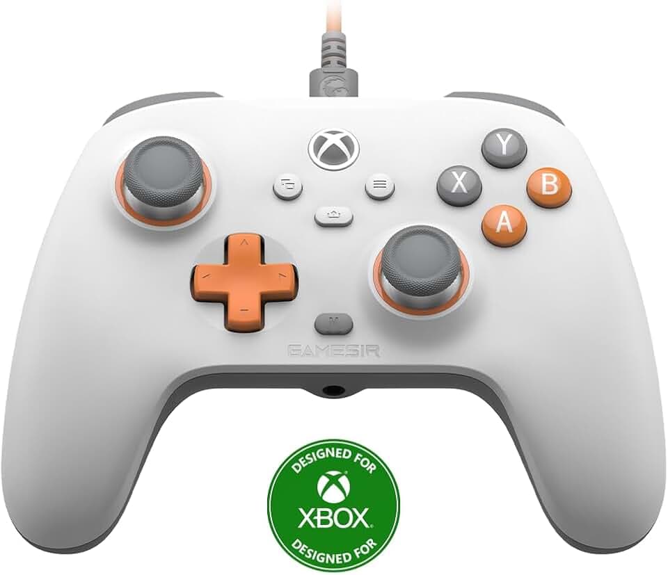 GameSir T7 Manette Filaire pour Xbox Series X|S, Xbox One & Windows 10/11, Manette de Jeu Plug and Play avec Joysticks à Effet Hall/Triggers à Effet Hall, Prise Audio 3,5 mm - Blanc ClimeCo Certified