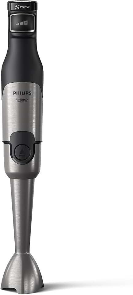 Philips Mixeur plongeant 5000 ProMix, 1200W, verre doseur, Inox/Noir | Indicateur vitesse LED, Technologie SpeedTouch, fixation facile en un bouton, nettoyage facile (HR2681/00)