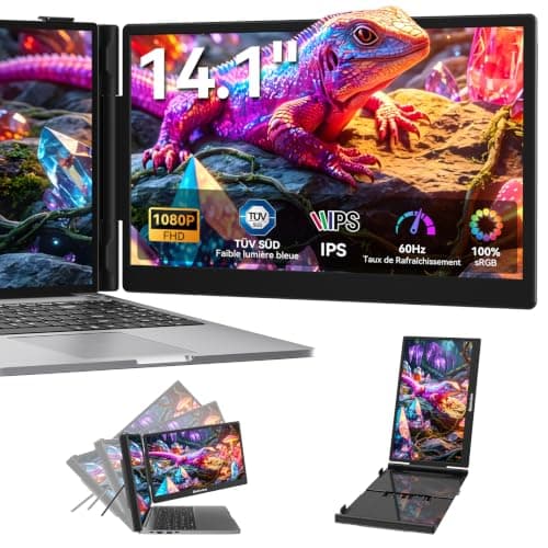 Blackview SCM5 Moniteur Portable 14,1", Ultra Fine FHD 1920P Certifié TÜV Écran Portable pour Ordinateur, 13,3"-17,3", Plug & Play Compatible avec Mac, Windows, Chrome, Android